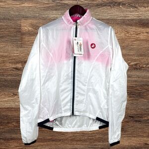 NEW Castelli Donna Leggera Jacket Sz XL White Ultralight Packable Windbreaker